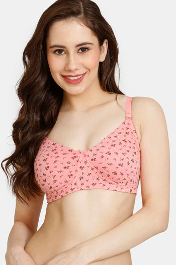 Buy Rosaline Everyday Double Layered Non Wired 3/4th Coverage T-Shirt Bra - Flamingo Pink